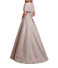 Terani Couture Jacquard Off-The-Shoulder A-Line Gown