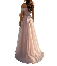 Terani Couture Mikado Organza 3D Rosette One Shoulder A-Line Gown