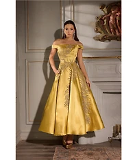 Terani Couture Off The Shoulder Beaded Gown