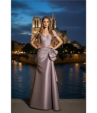 Terani Couture Off-The-Shoulder Ruffle Mikado Mermaid Gown