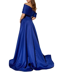 Terani Couture Off The Shoulder Shimmer Organza Long Gown