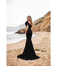 Terani Couture One Shoulder Asymmetric Mermaid Gown