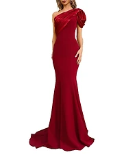Terani Couture One Shoulder Asymmetric Mermaid Gown