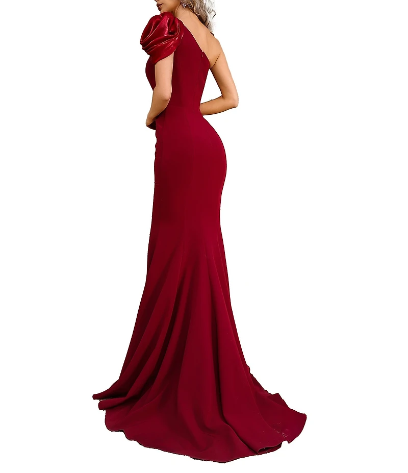 Terani Couture One Shoulder Asymmetric Mermaid Gown