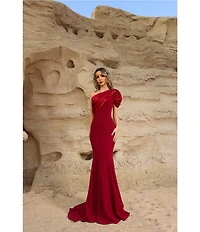 Terani Couture One Shoulder Asymmetric Mermaid Gown