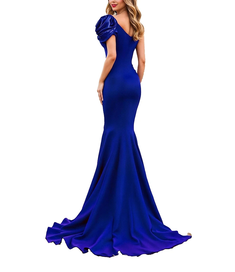 Terani Couture One Shoulder Asymmetric Mermaid Gown