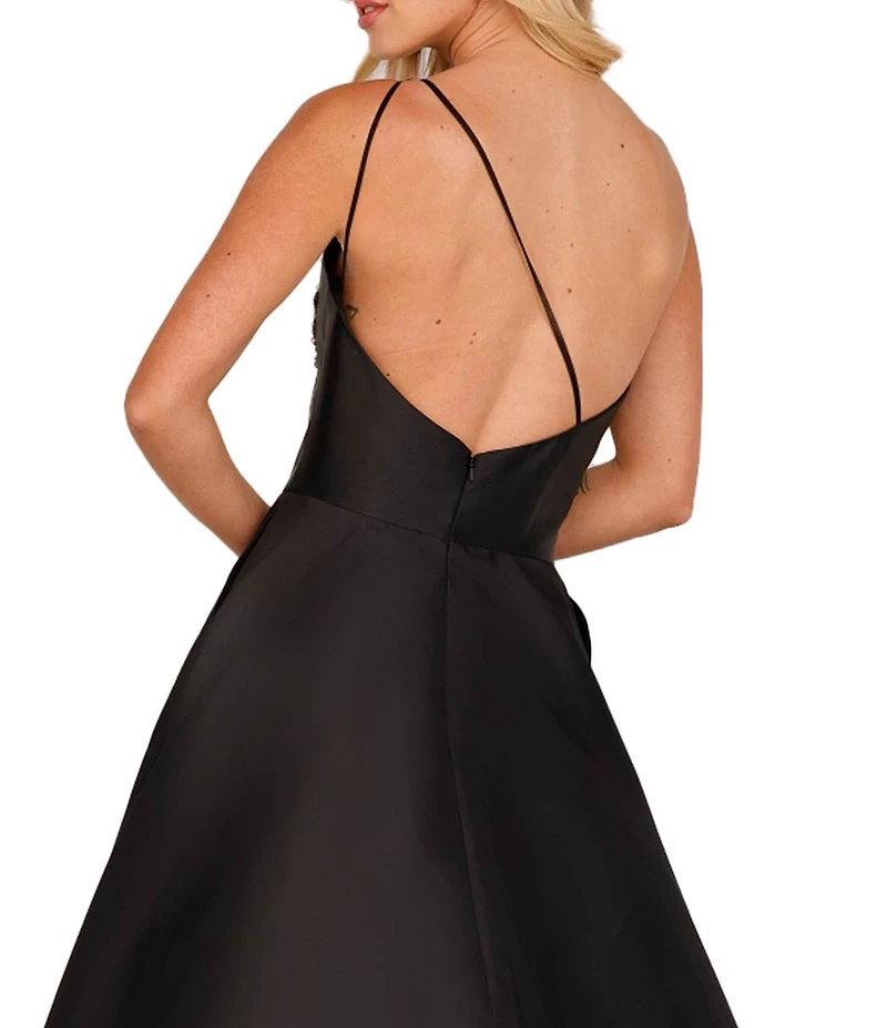 Terani Couture Sleeveless One Shoulder Beaded Strap Back Detail Ball Gown