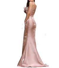 Terani Couture One Shoulder Simmer Organza Long Gown
