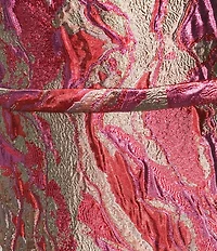 Terani Couture One Shoulder Sleeveless Jacquard Column Gown