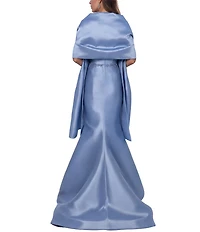 Terani Couture Strapless Beaded Mikado Gown With Shawl