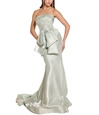 Terani Couture Strapless Shimmer Organza Gown