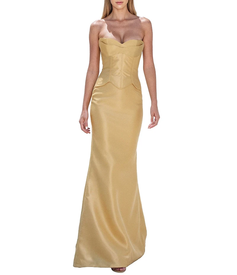 Terani Couture Strapless Sweetheart Neckline Mikado Gown