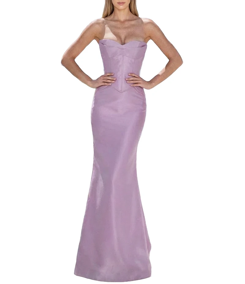 Terani Couture Strapless Sweetheart Neckline Mikado Gown
