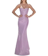 Terani Couture Strapless Sweetheart Neckline Mikado Gown