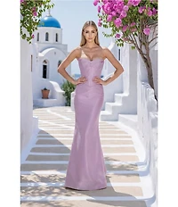 Terani Couture Strapless Sweetheart Neckline Mikado Gown