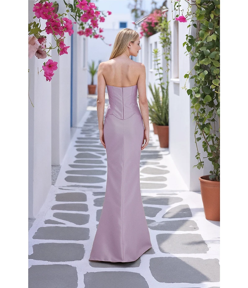 Terani Couture Strapless Sweetheart Neckline Mikado Gown