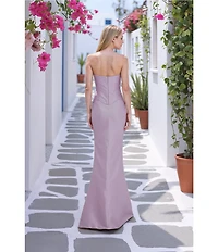 Terani Couture Strapless Sweetheart Neckline Mikado Gown