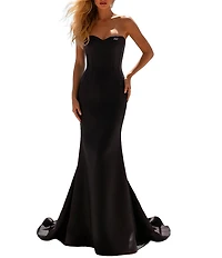 Terani Couture Strapless Sweetheart Neckline Mikado Gown