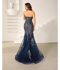 Terani Couture Sweetheart Neck Beaded Tulle Mermaid Gown
