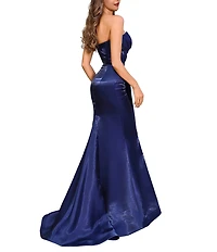 Terani Couture Sweetheart Neckline Strapless Long Shimmer Organza Gown