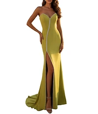 Terani Couture Sweetheart Scuba Column Gown