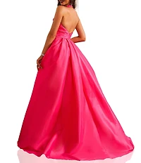 Terani Couture Taffeta Sweetheart Halter Neck Sleeveless Side Ruffle A-Line Ball Gown