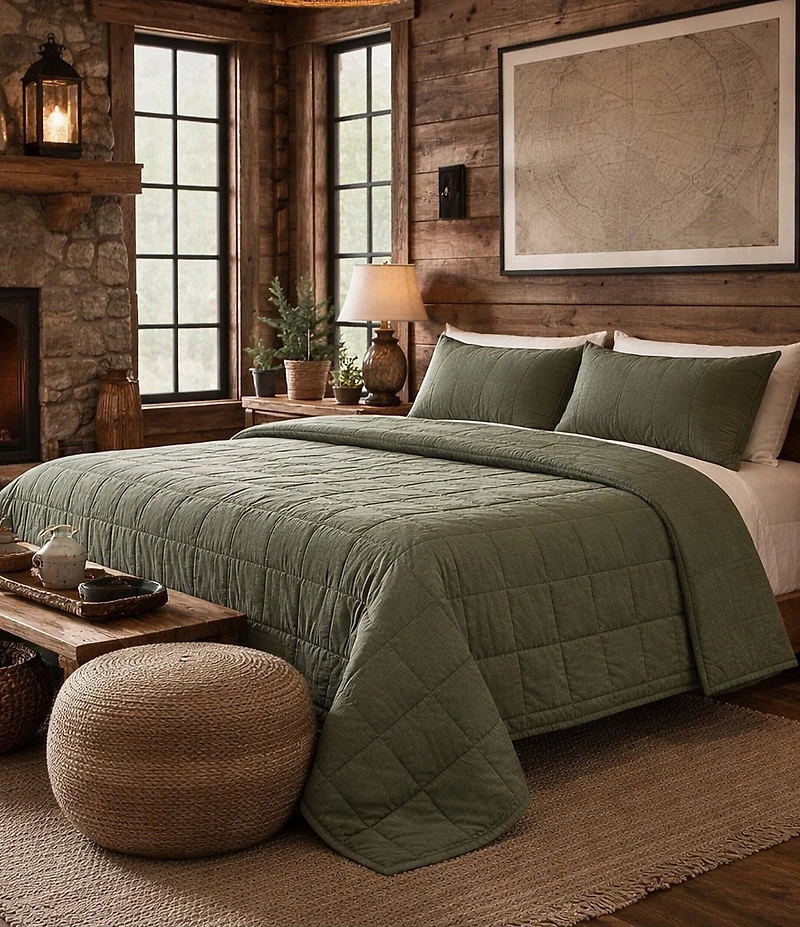 The Art Of Home From Ann Gish Ready-To-Bed Cotton Canvas Coverlet Mini Set