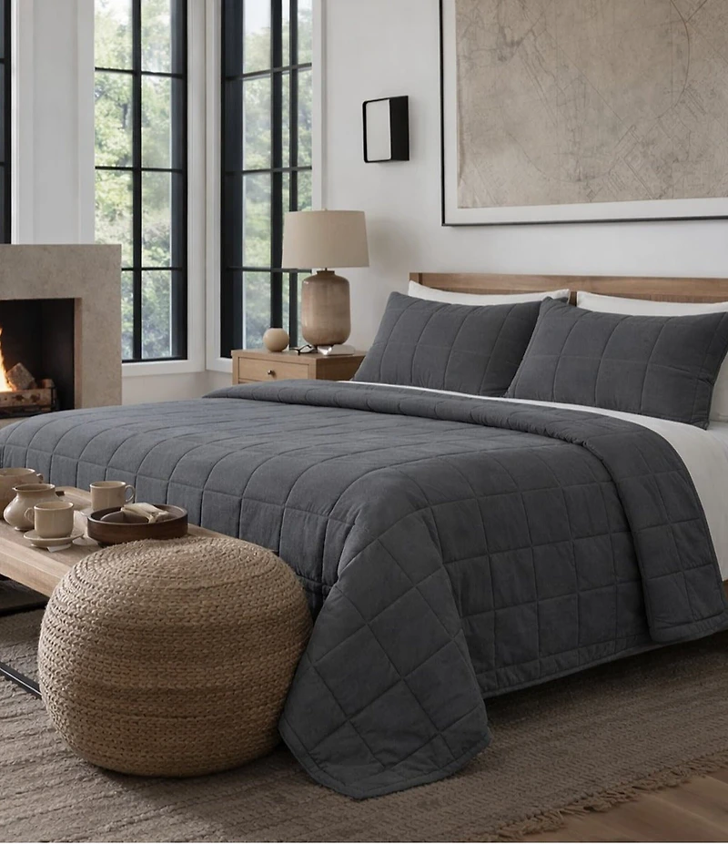 The Art Of Home From Ann Gish Ready-To-Bed Cotton Canvas Coverlet Mini Set