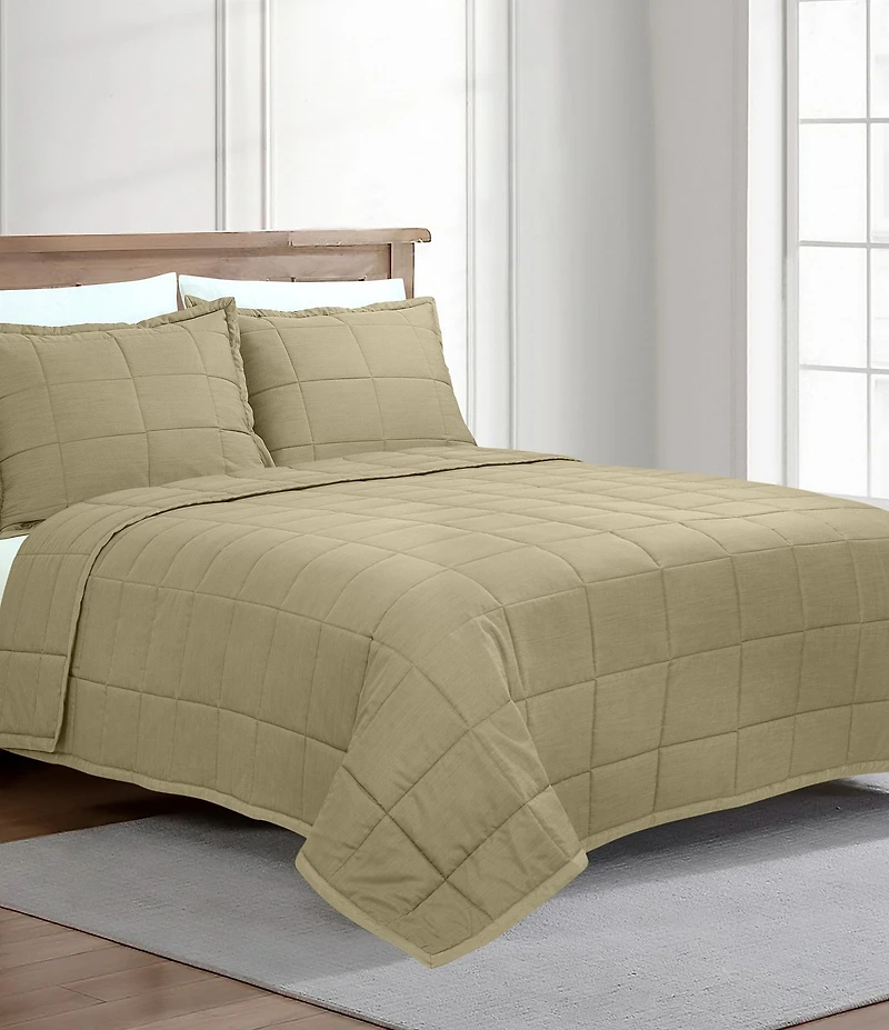 The Art Of Home From Ann Gish Slub Tencel Quilted Coverlet Mini Set