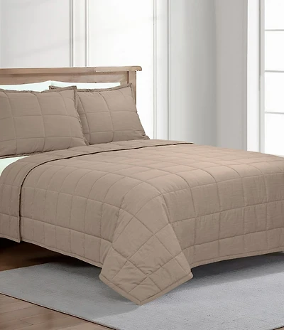 The Art Of Home From Ann Gish Slub Tencel Quilted Coverlet Mini Set