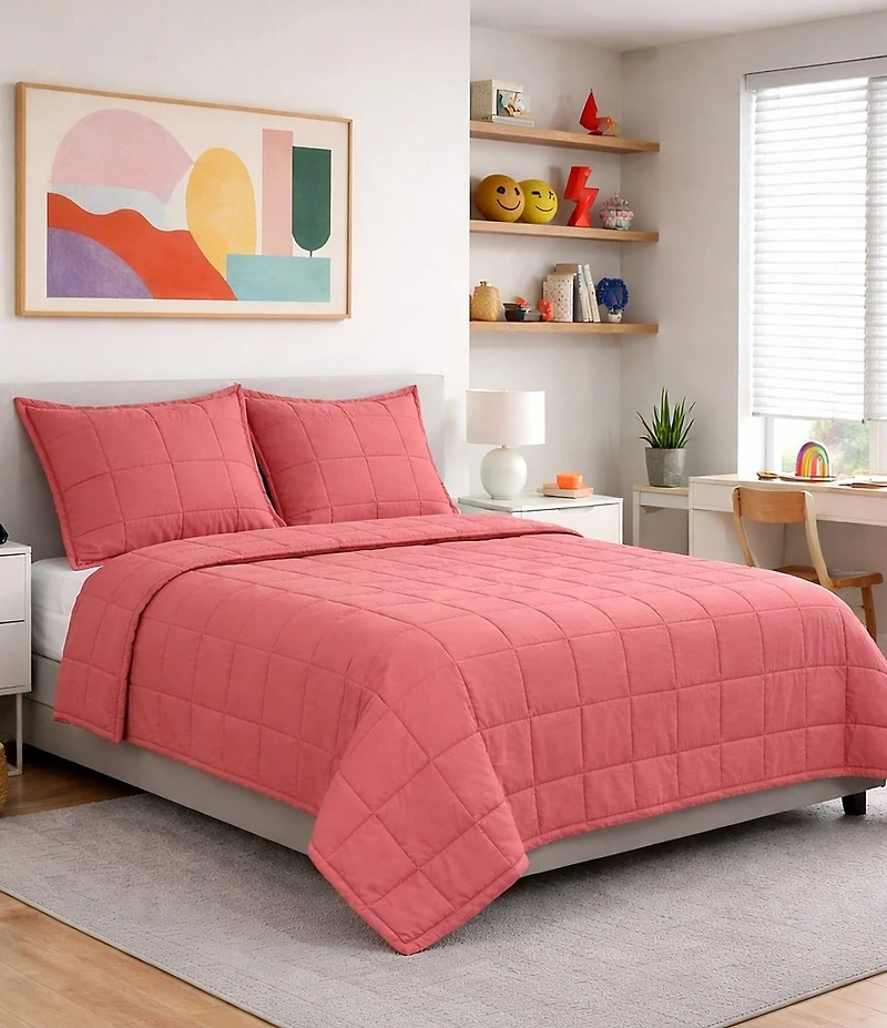 The Art Of Home From Ann Gish Slub Tencel Quilted Coverlet Mini Set