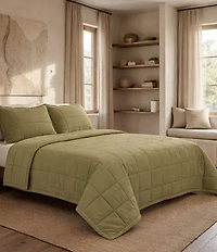 The Art Of Home From Ann Gish Slub Tencel Quilted Coverlet Mini Set