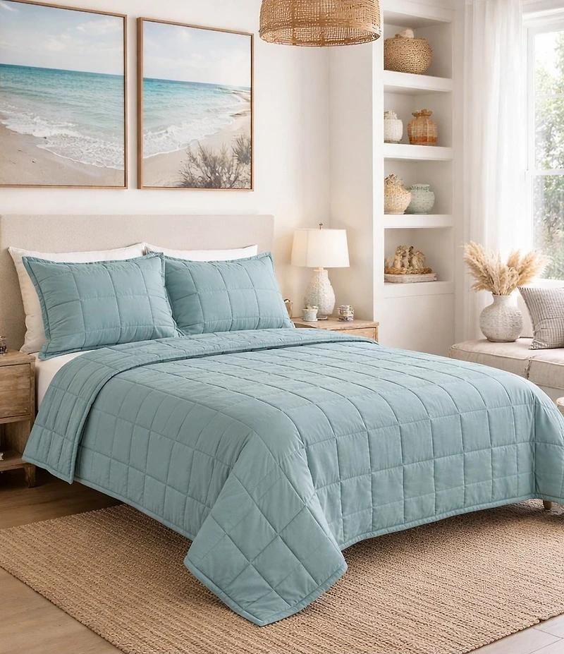 The Art Of Home From Ann Gish Slub Tencel Quilted Coverlet Mini Set