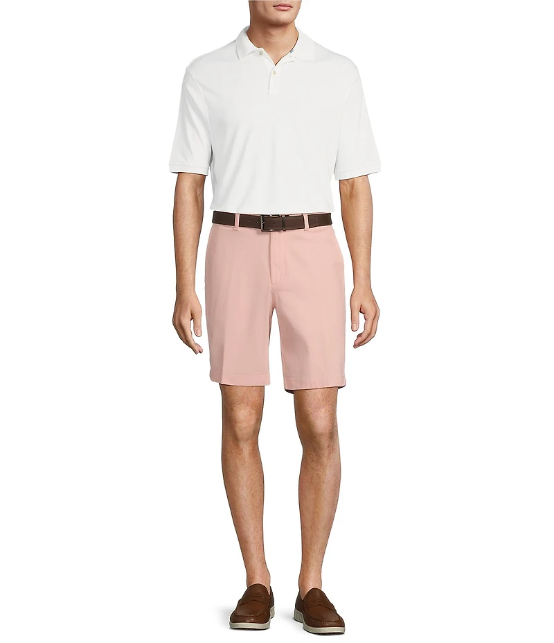 Roundtree & Yorke The Cloud Collection 9#double; Flat Front Washed Chino Shorts