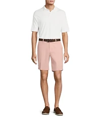 Roundtree & Yorke The Cloud Collection 9#double; Flat Front Washed Chino Shorts