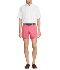 Roundtree & Yorke The Cloud Short 5#double; Straight Fit Flat Front Stretch Washed Chino Shorts
