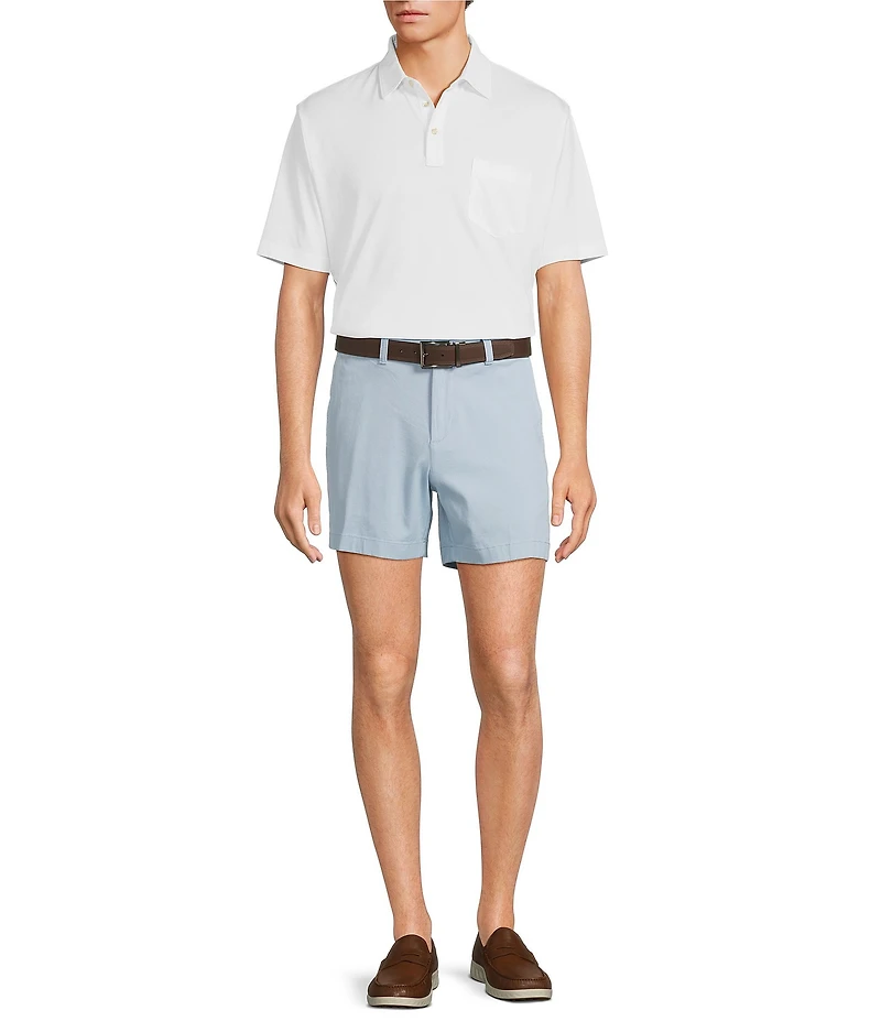 Roundtree & Yorke The Cloud Short 5#double; Straight Fit Flat Front Stretch Washed Chino Shorts