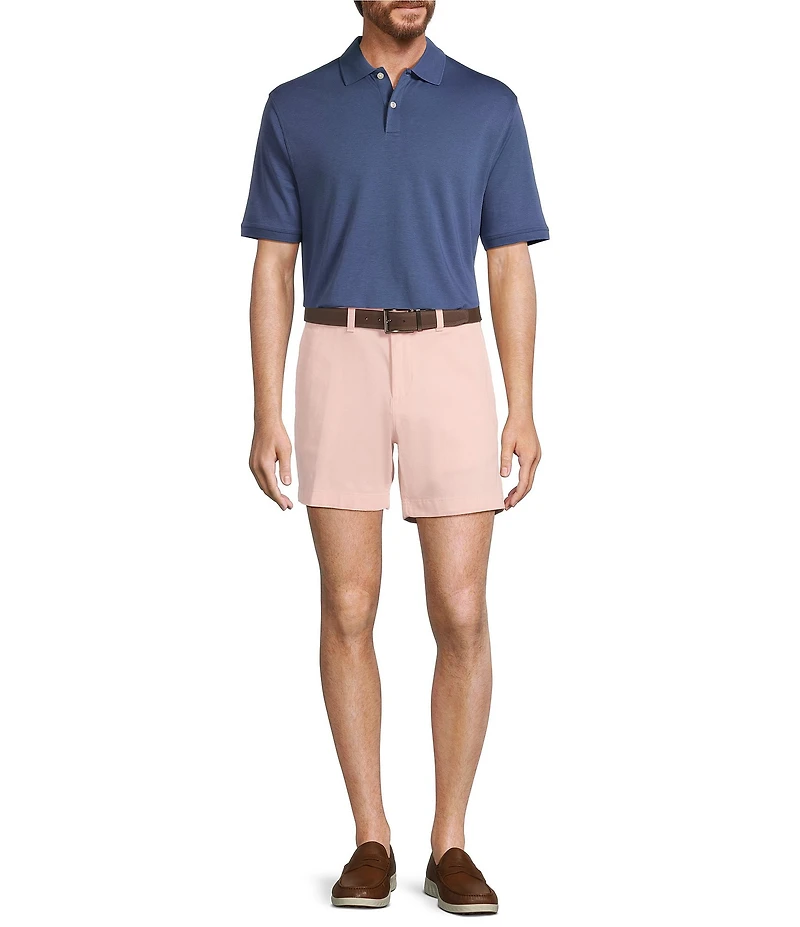 Roundtree & Yorke The Cloud Short 5#double; Straight Fit Flat Front Stretch Washed Chino Shorts