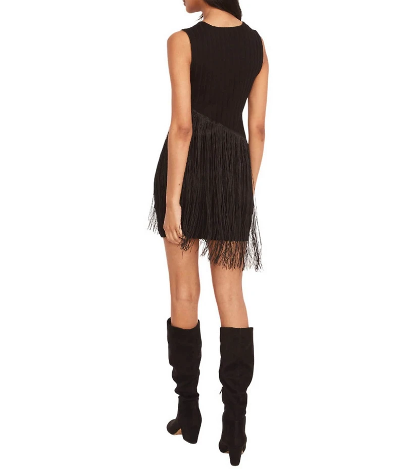 The Good Journey A-Symmetrical Fringe Mini Dress