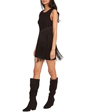 The Good Journey A-Symmetrical Fringe Mini Dress