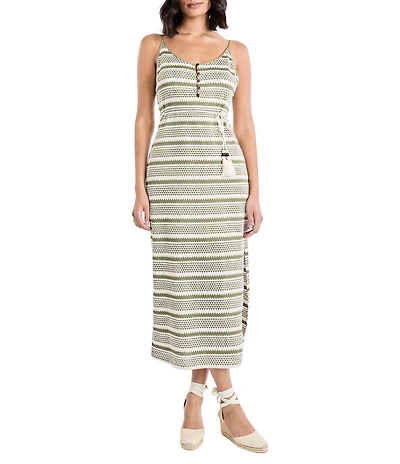 The Good Journey Crochet Midi Dress With Self Tie