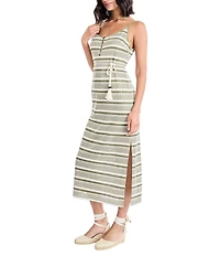The Good Journey Crochet Midi Dress With Self Tie