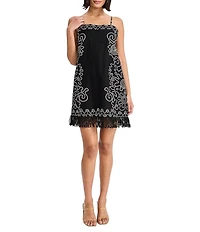 The Good Journey Embroidered Mini Dress With Fringe