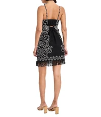 The Good Journey Embroidered Mini Dress With Fringe