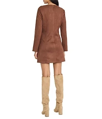 The Good Journey Long Sleeve Suede Mini Dress