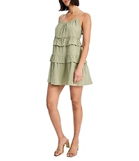 The Good Journey Mini Shift Dress With Ruffles On Bodice