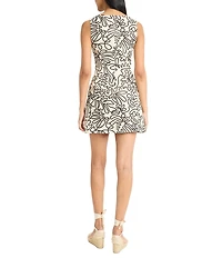 The Good Journey Printed Square Neck Sleeveless Mini Dress