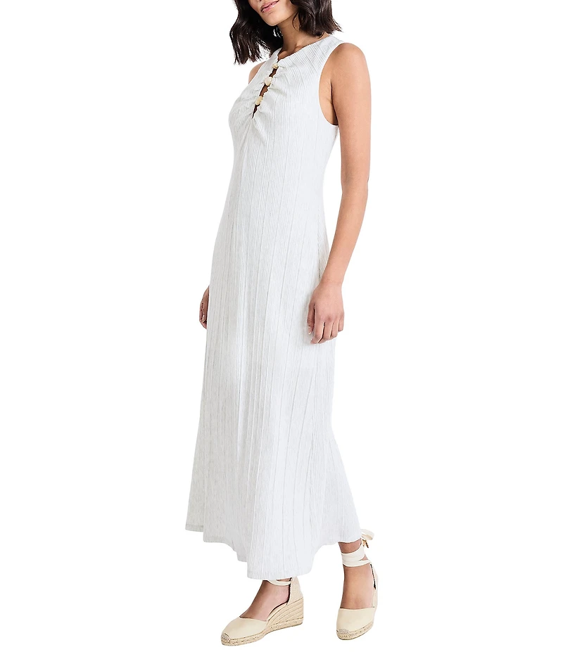 The Good Journey Sleeveless Keyhole Neckline Midi Dress