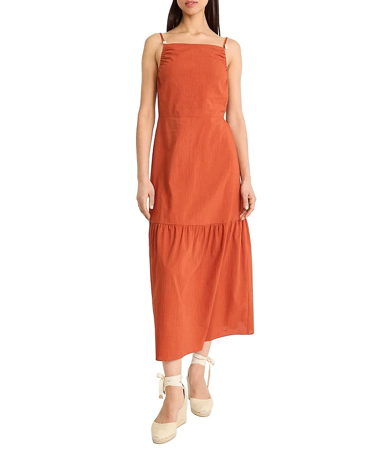 The Good Journey Strappy Back Square Neck Sleeveless Maxi Dress