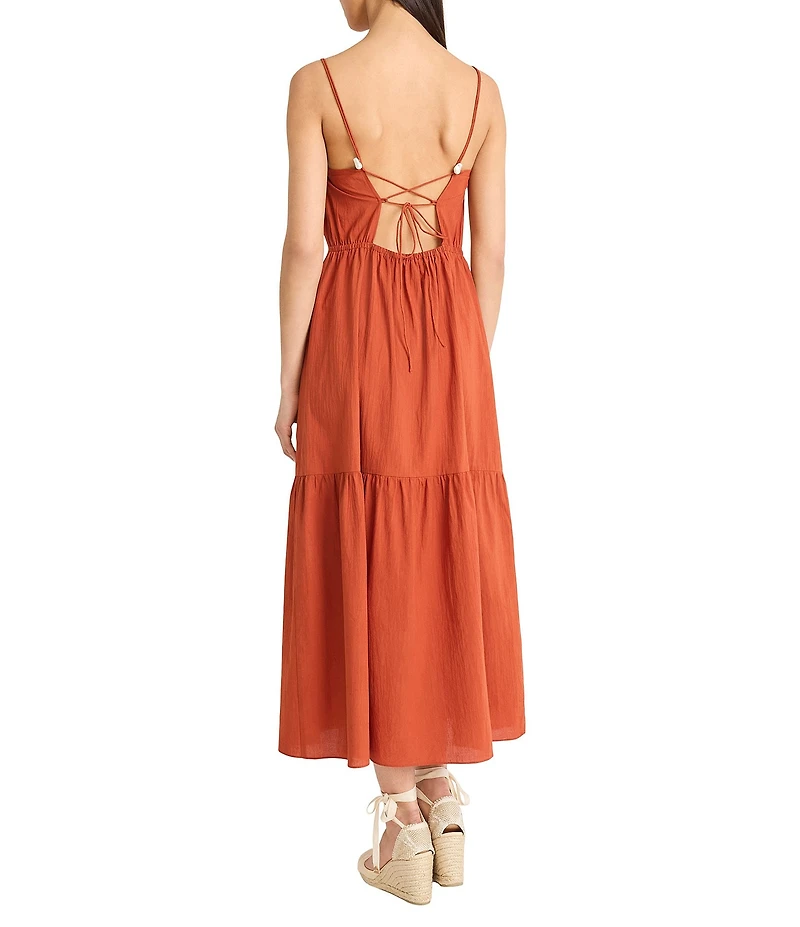 The Good Journey Strappy Back Square Neck Sleeveless Maxi Dress